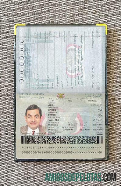 Foto do passaporte do Iêmen baixar para verificação